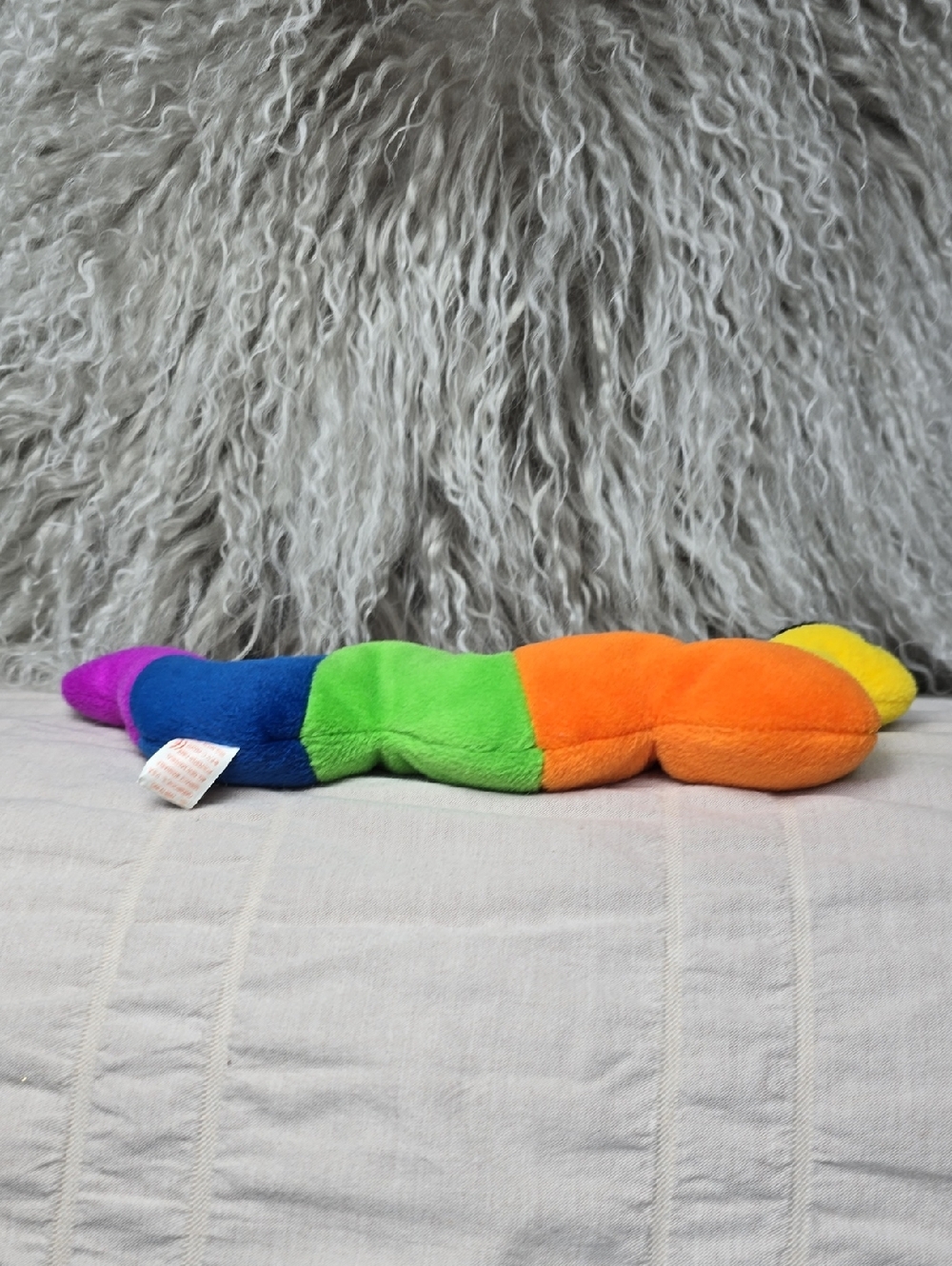 TY Beanie Baby Inch the Caterpillar | 1995 Vintage Rainbow Plush - Picture 6 of 9